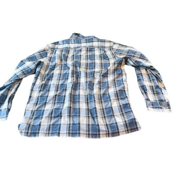 L.L. Bean Lightweight Blue and White Plaid - Picture 2 of 5